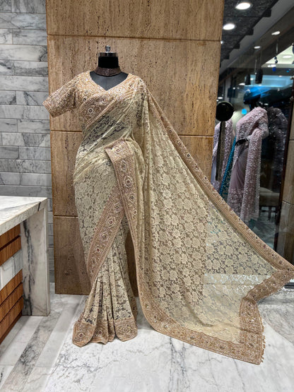 Lace saree wedding sari women sarees with readymade blouse