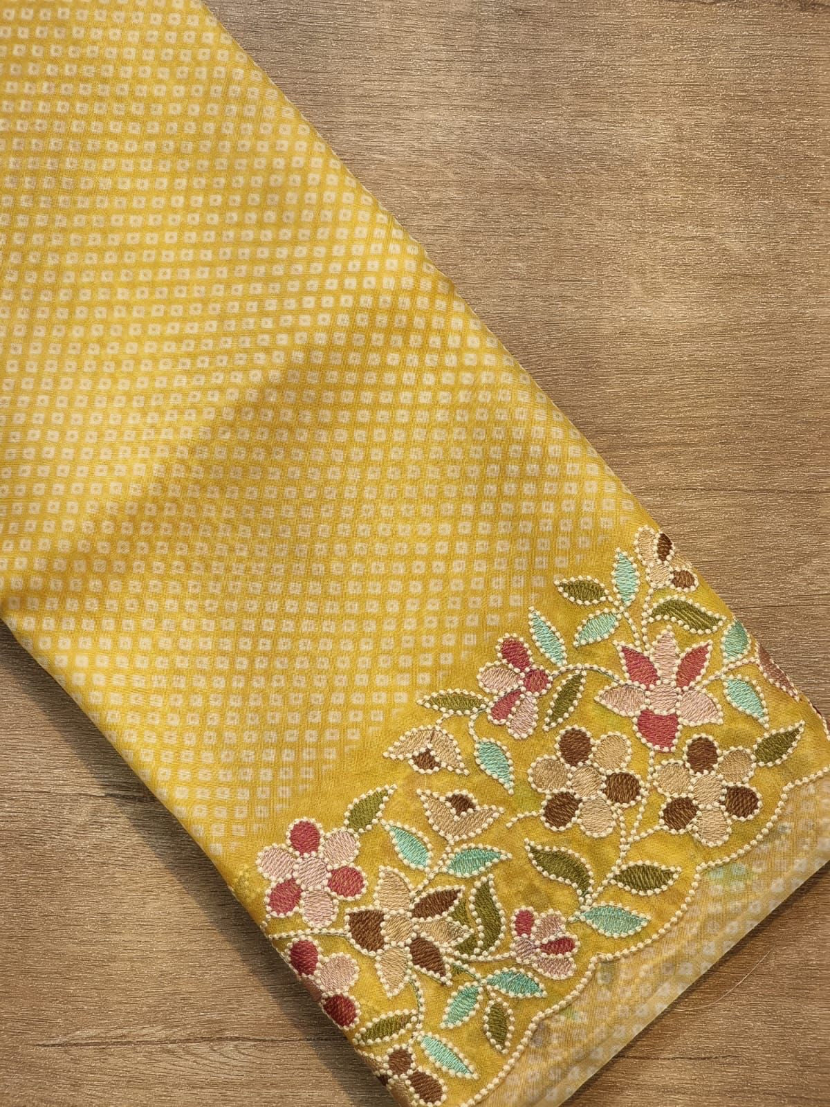 Bandhej printed organza silk sarees
