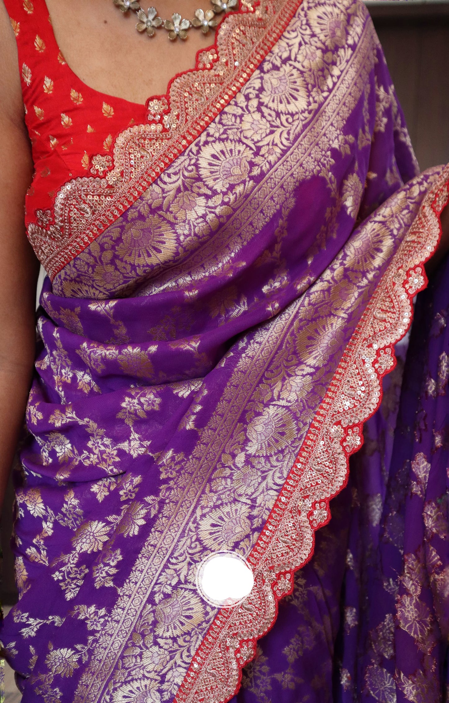 Purple Khaddi Georgette Sarees Beautiful Sarees