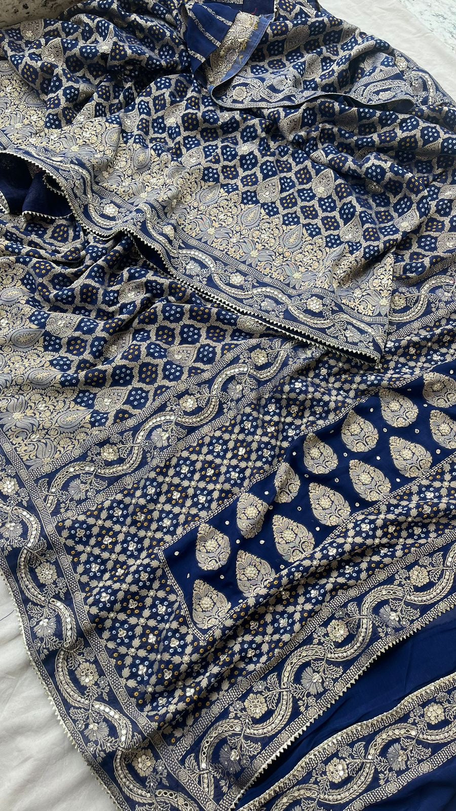 Vanisha Khaddi Gorgette saree Indian traditional sarees