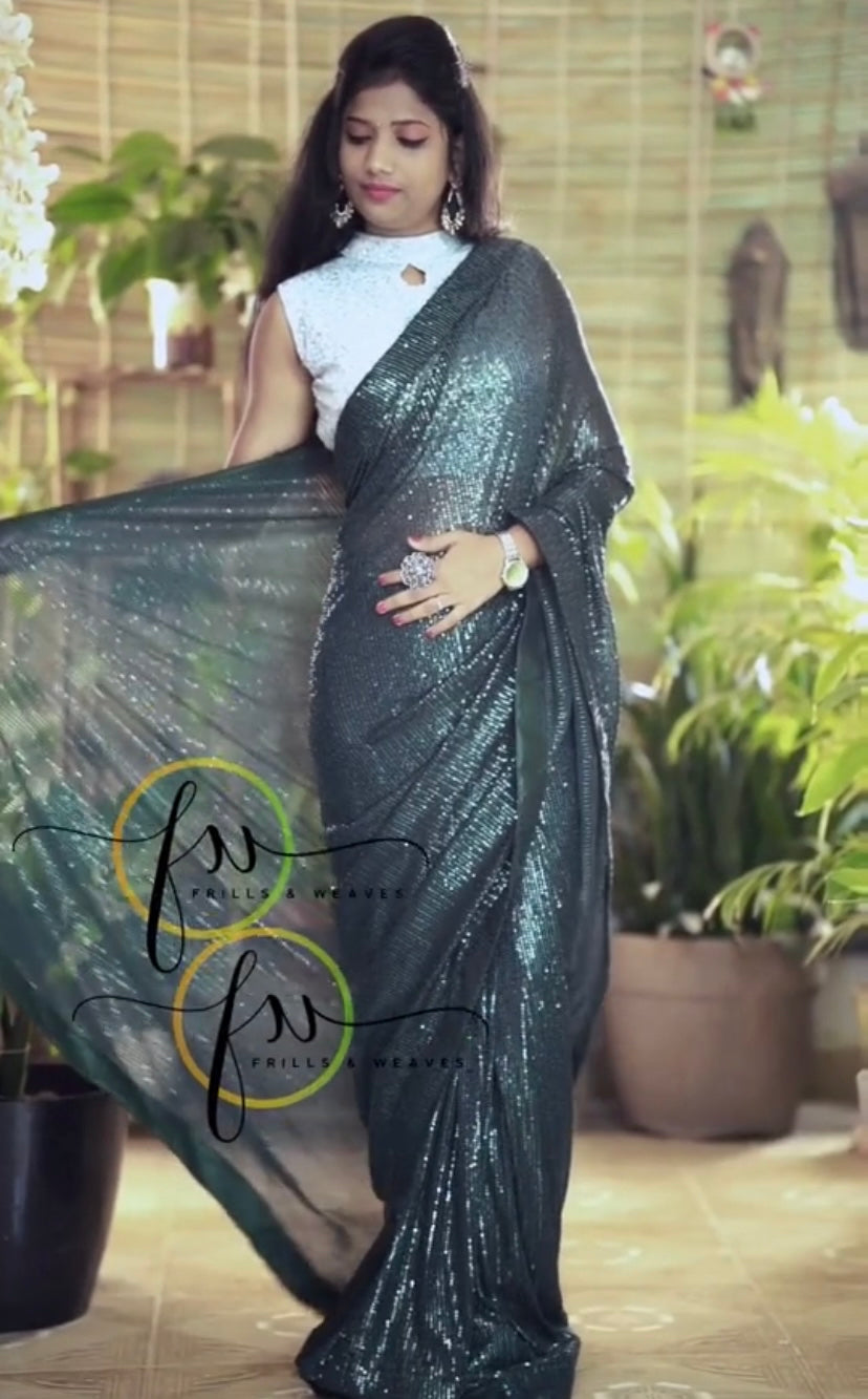 Sequence partywear beautiful saree