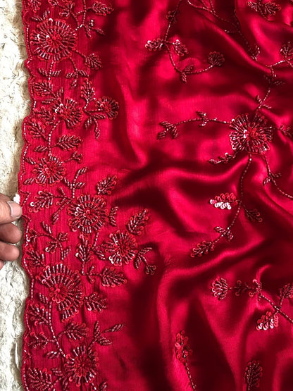 Maroon red premium saree Indian sarees blouse beautiful sari