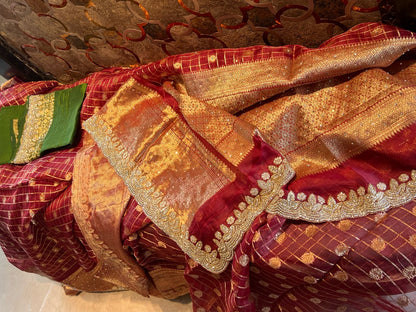 Wedding Inspired Zardosi Saree Embroidered Saree blouse