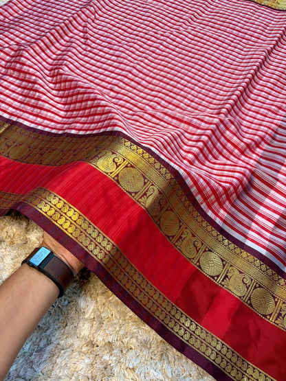 Gadwal silk saree check saree handloom sari blouse Bengali sarees