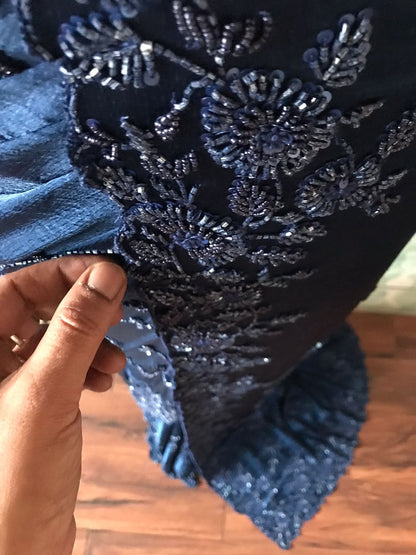 Magnificent saree blue sarees blouse Indian wedding saree Partywear sari