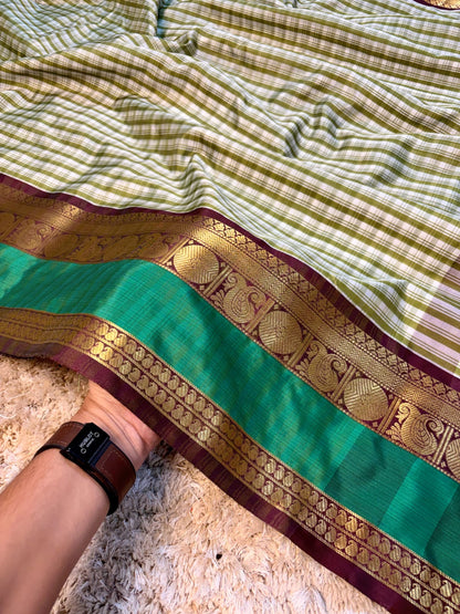 Gadwal silk saree check saree handloom sari blouse Bengali sarees