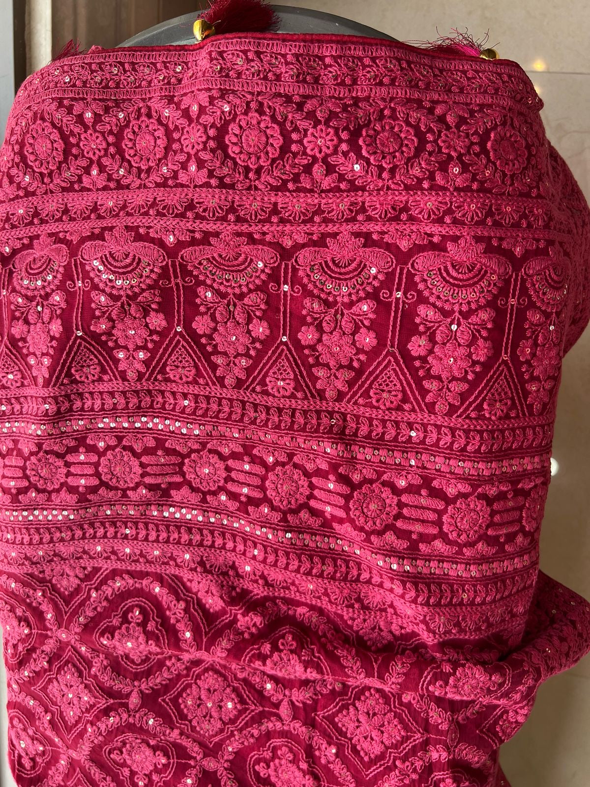 Avesha Chikankari saree Gorgette saree blouse