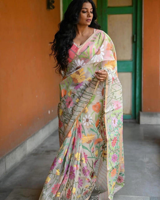 Reshma Tantuj Jamdani Indian Traditional Bengal Sarees