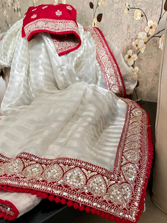 Ravika weaved organza saree stylish saree