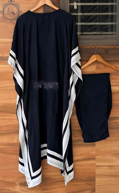 Black silk kaftan designer dress Partywear kaftan dress
