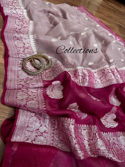 Banarsi chiffon indiss add n women sarees
