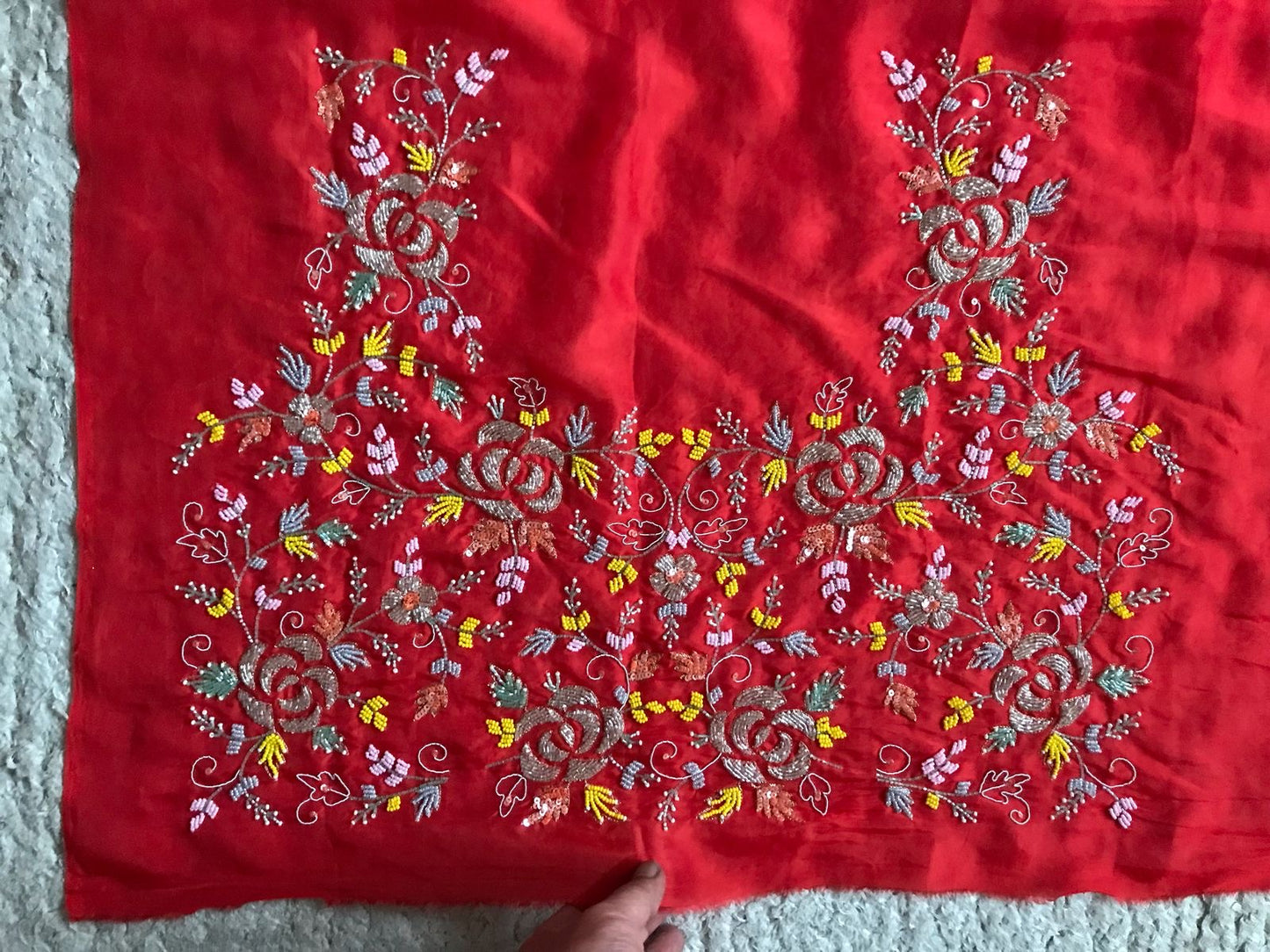 Red premium satin saree organza silk saree beautiful sari blouse