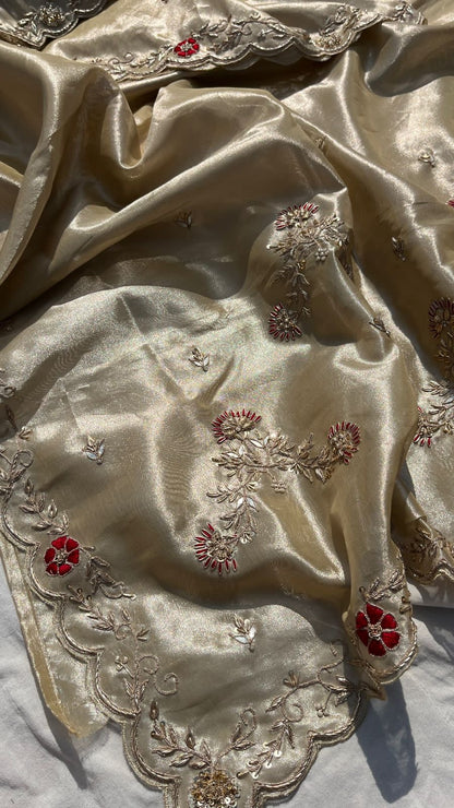 Zinati zari tissue silk saree partywear sarees