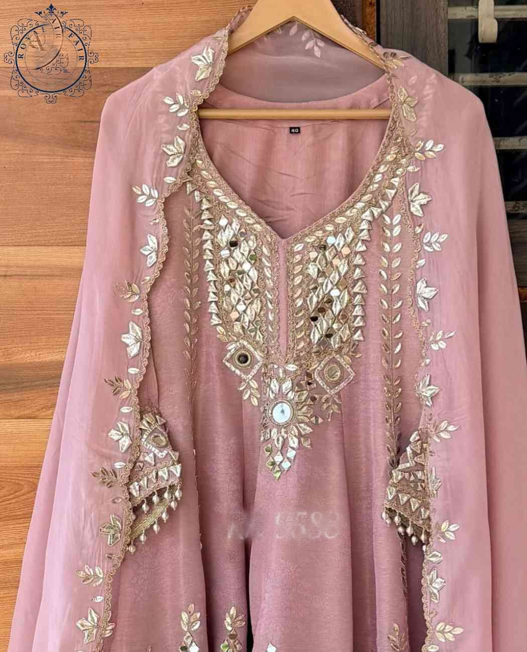 Tissue stitched dress gottapatti dress Partywear dresses for women