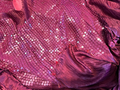 Purple Shaded Sequins Saree Partywear sarees