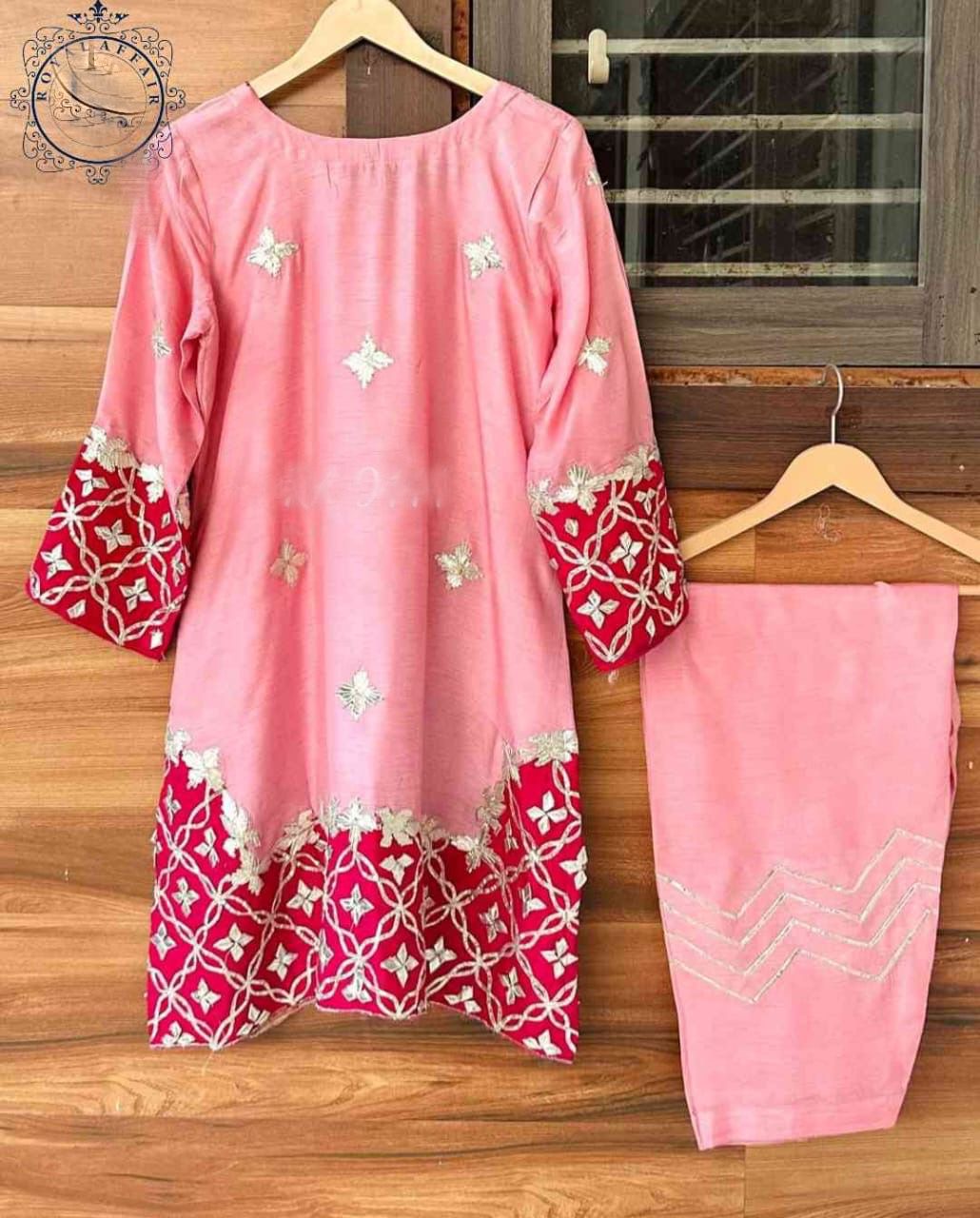 Silk designer inspired suit gotta Patti salwar suit Indian traditional suit