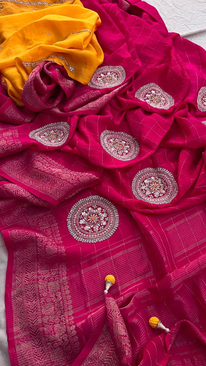 Livita munga weaving Banarsi saree Indian sari