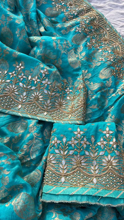 Firoza Gottapatti khaddi Banarsi sarees