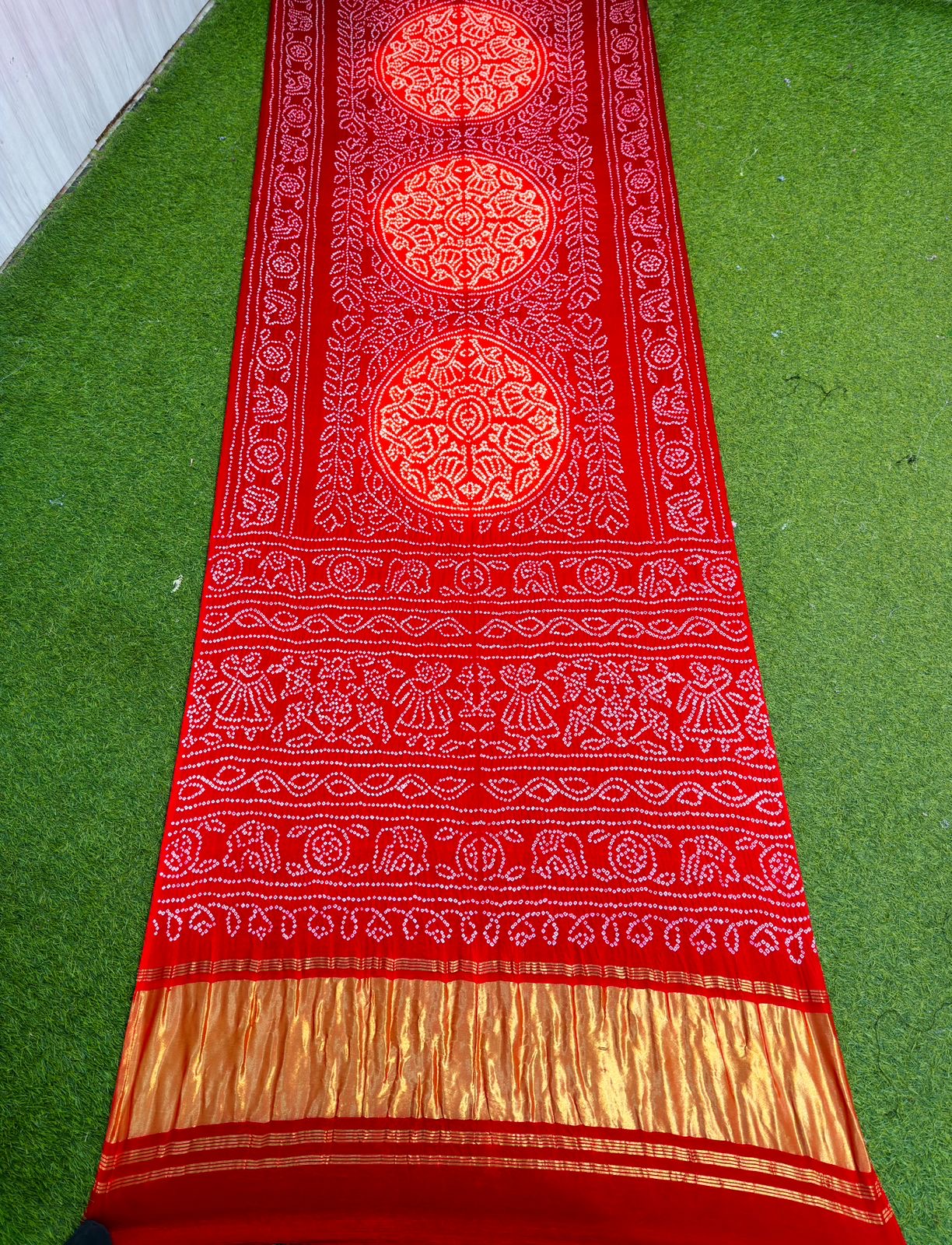 Red gajji silk saree bandhani sarees Indian sari blouse