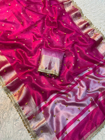 Bollywood saree celebrity inspired saree ghungroo pink sari blouse
