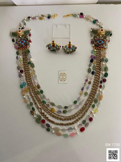 Layered Kundan necklace set beaded necklace set Partywear jewellery