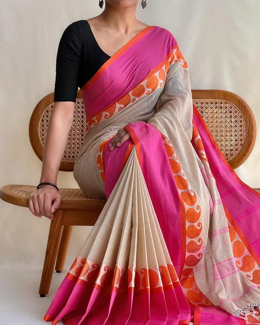 Mahii Bengal cotton handwoven saree