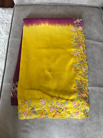 Premium tissue silk saree sangeet saree blouse partywear sarees