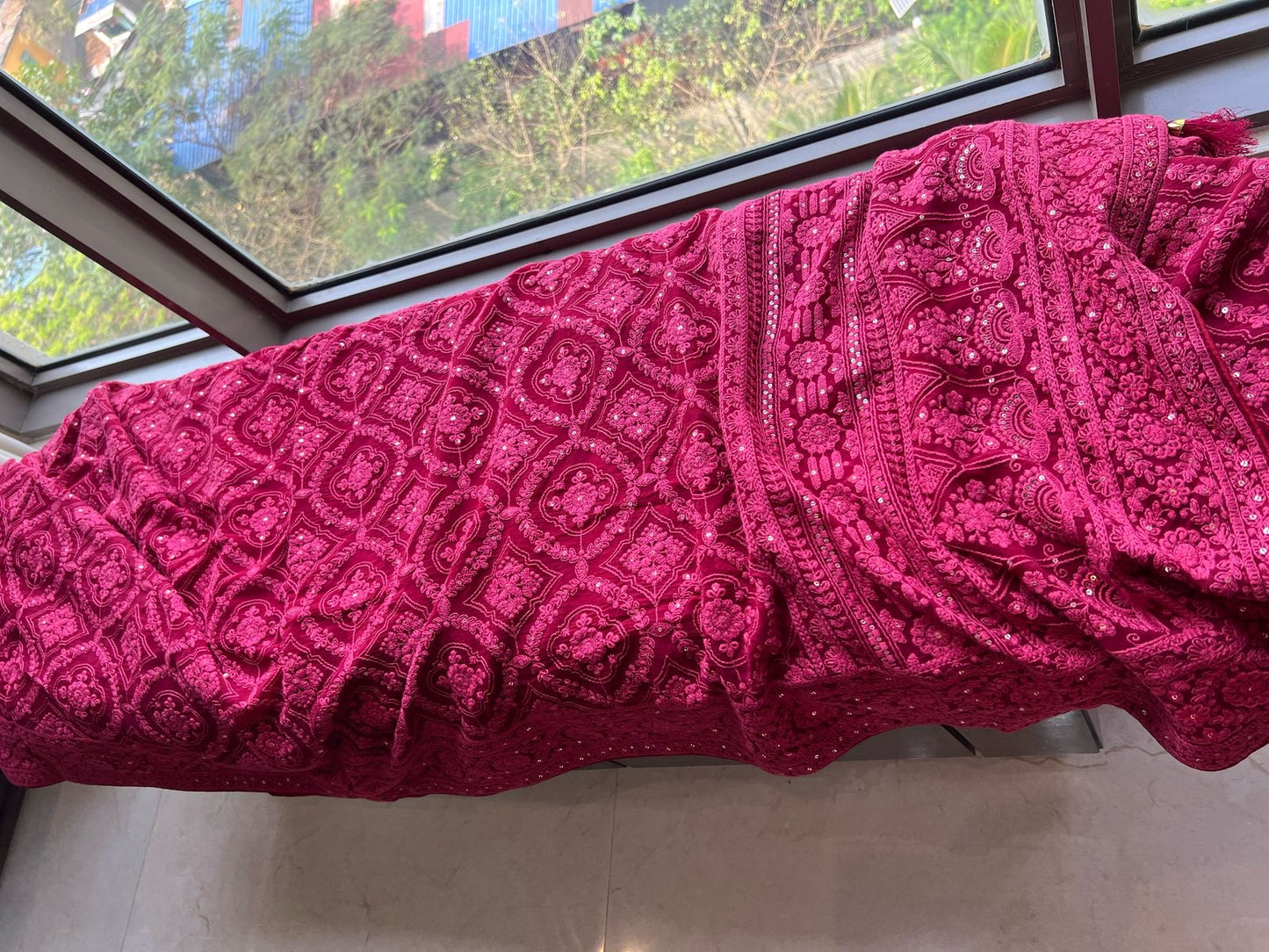 Avesha Chikankari saree Gorgette saree blouse