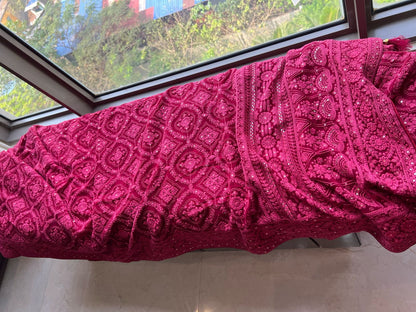 Avesha Chikankari saree Gorgette saree blouse