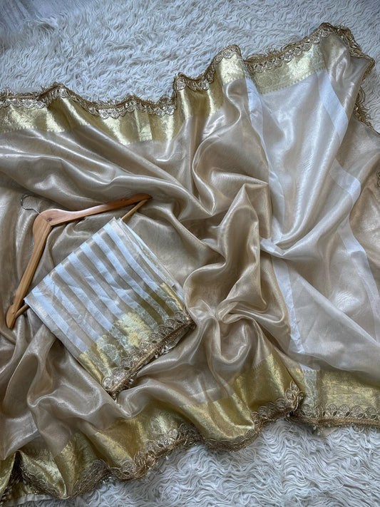 Lisa trending saree Banarsi saree tissue sarees handwoven sari blouse