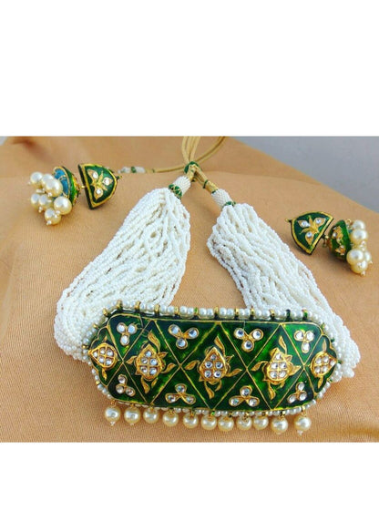 Mariana green pearl choker set