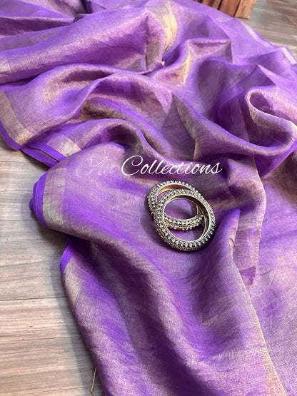 Handwoven Linen Saree Women Sarees Dual Tone Saree