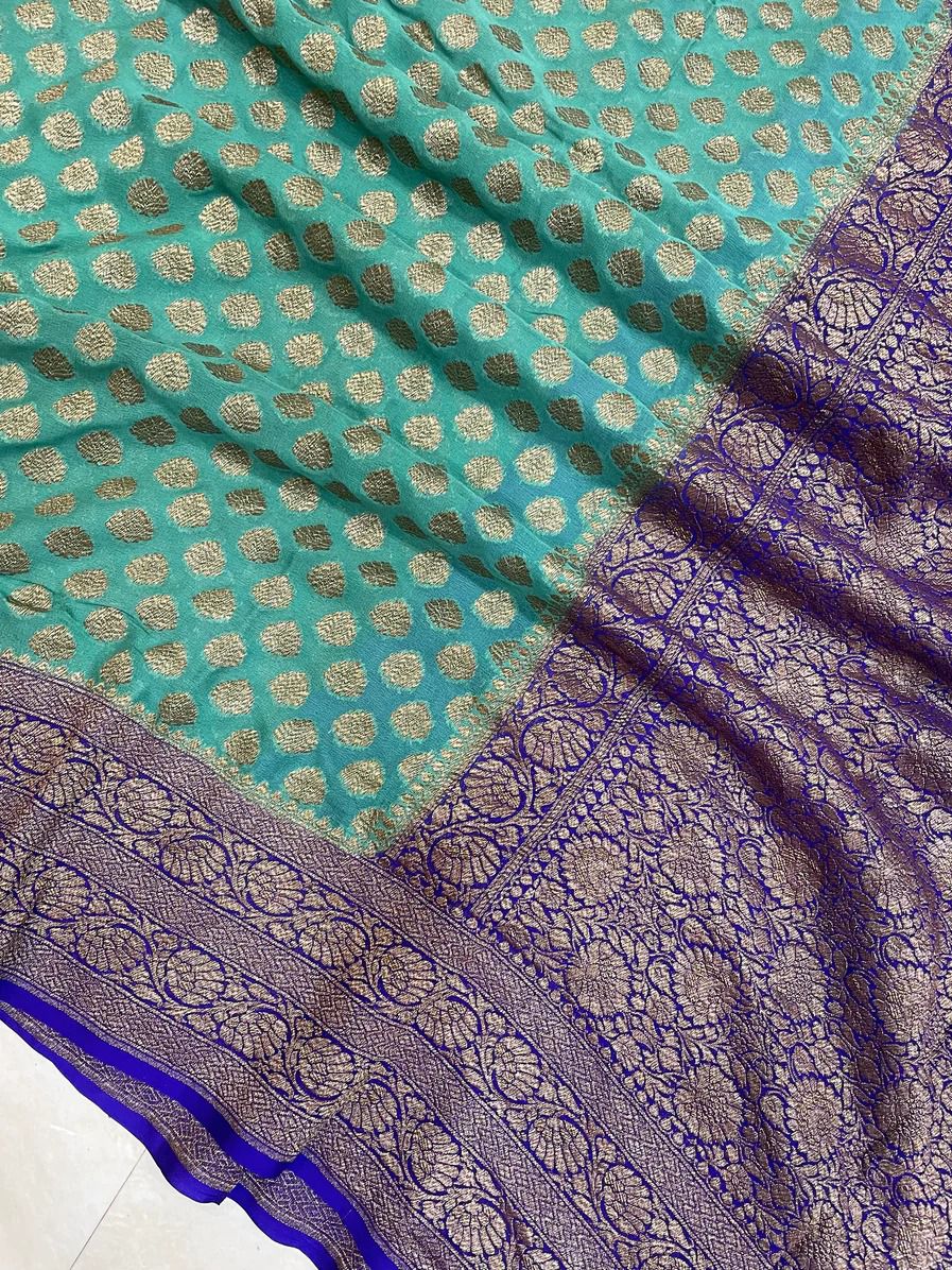 Rubila Banarsi handloom gorgette saree