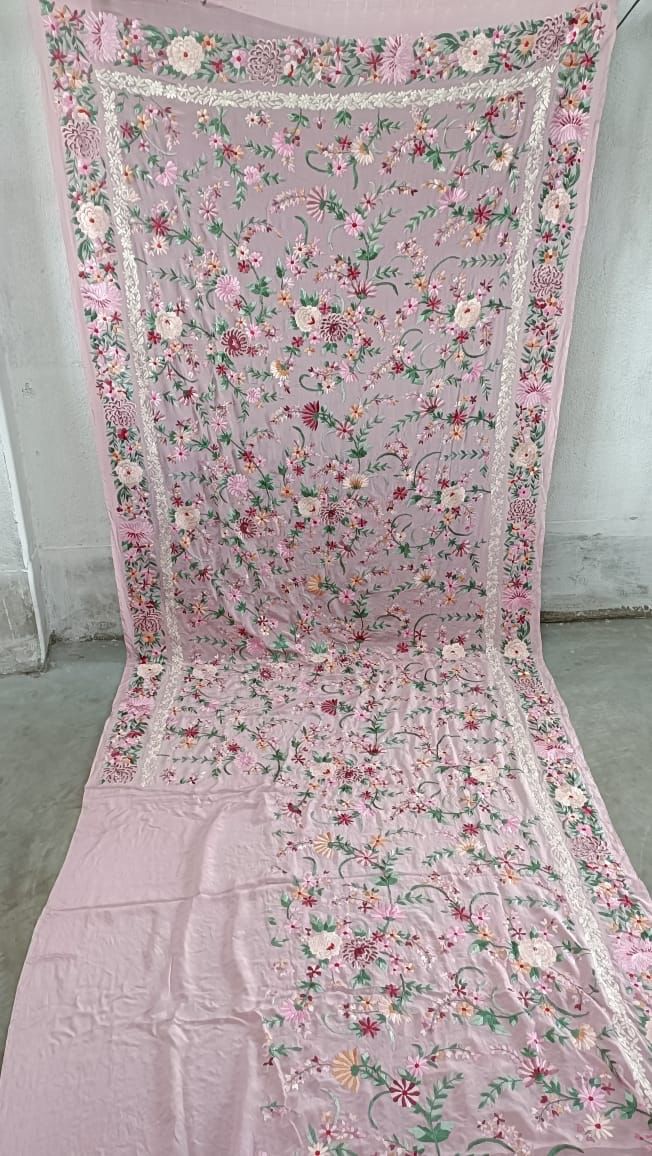 Kashmiri inspired Parsi Gara Saree