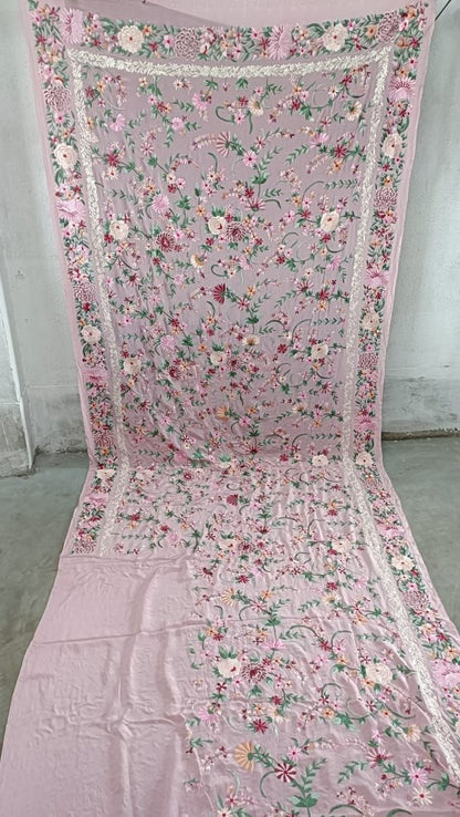 Kashmiri inspired Parsi Gara Saree