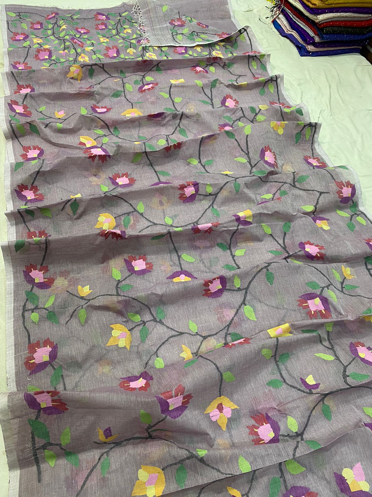 Maya cotton jamdani saree
