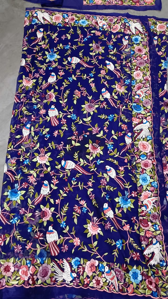 Roksana Parsi Gara saree Pakistani Parsi sari Indian sari