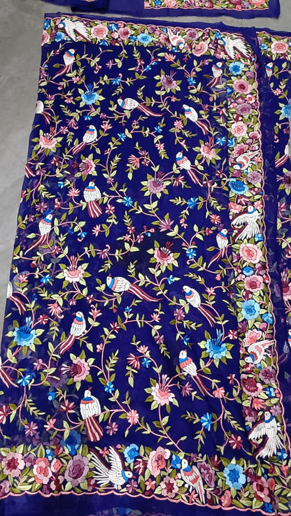 Roksana Parsi Gara saree Pakistani Parsi sari Indian sari