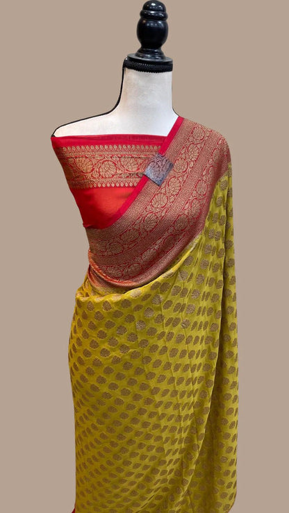Aliva khaddi gorgette saree