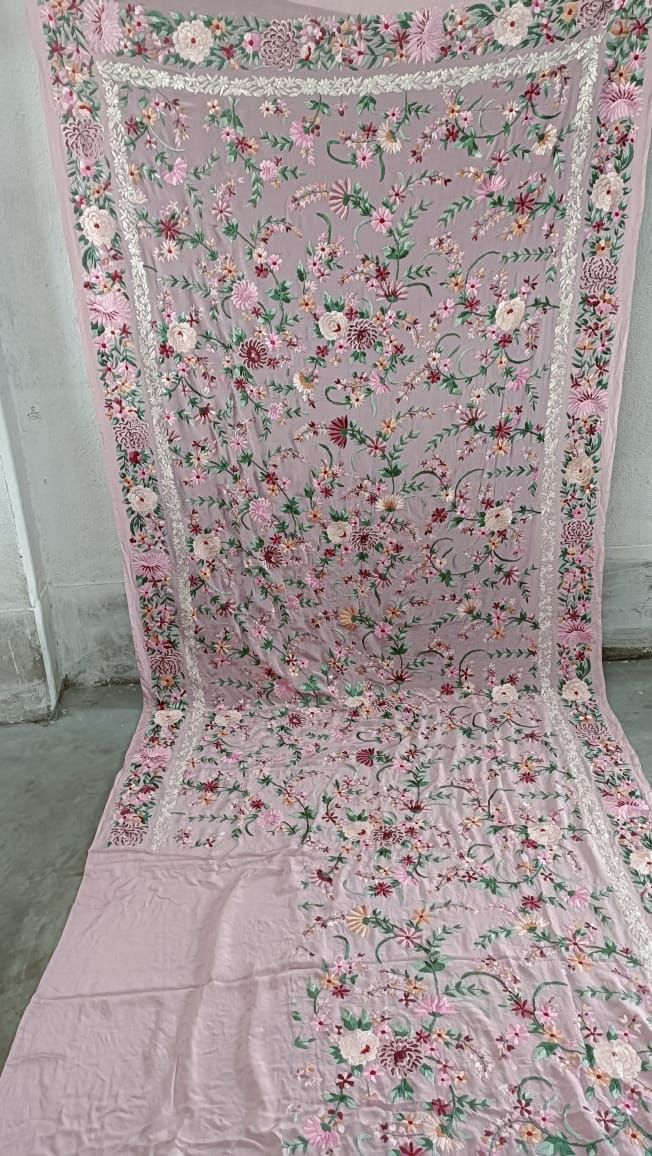 Kashmiri inspired Parsi Gara Saree