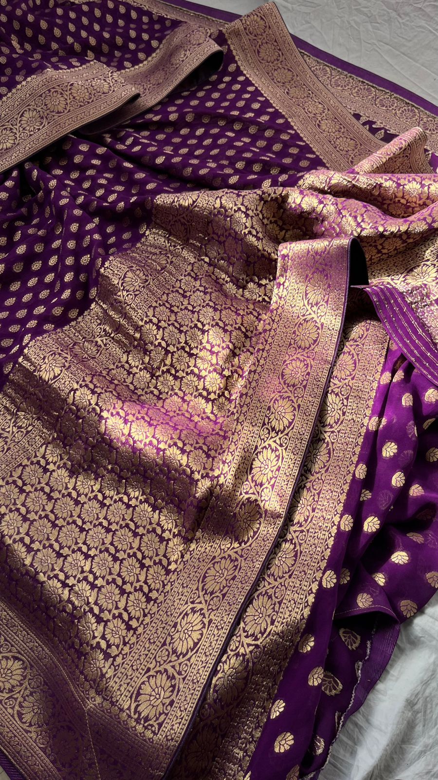 Ravish khaddi gorgette Indian sari