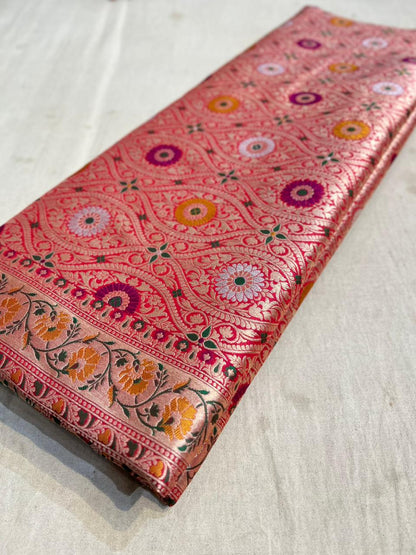 Brocade Banarsi exclusive Meenakari saree
