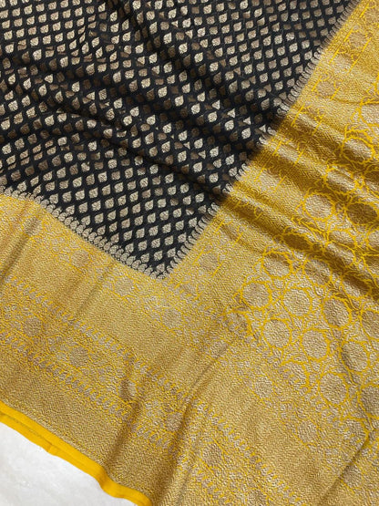 Aliva khaddi gorgette saree