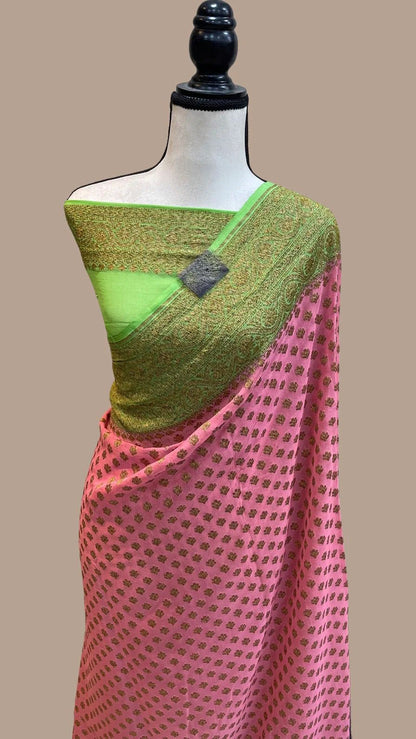 Aliva khaddi gorgette saree