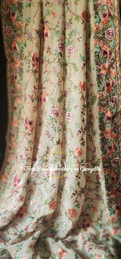 Avik gorgette Parsi inspired saree
