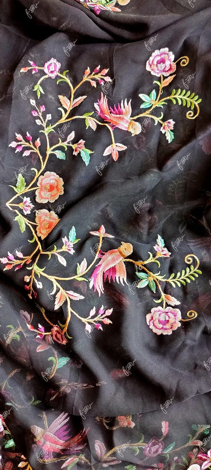 Parsi inspired Kashmiri saree