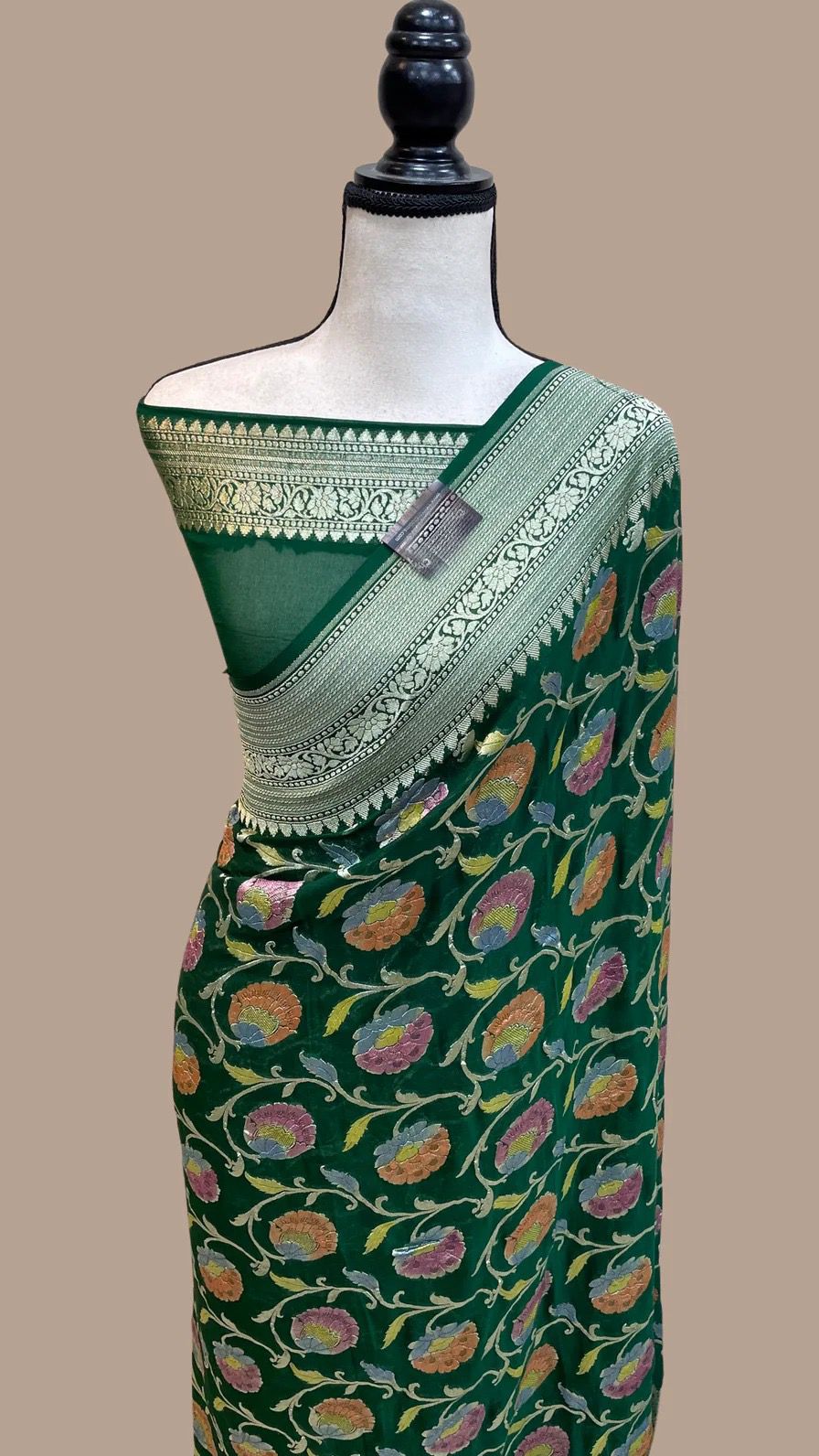 Shanaya Banarsi handloom gorgette saree