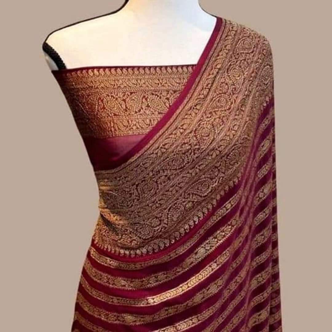 Ashika chiffon khaddi gorgette sari