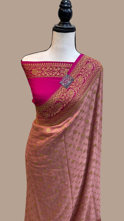 Andila khaddi gorgette Indian saree