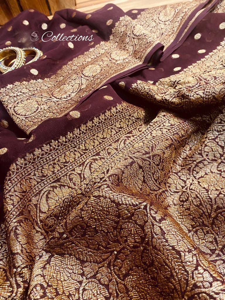 Ranjhana gorgette handloom saree